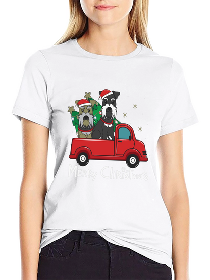 Christmas Schnauzer Truck Tee