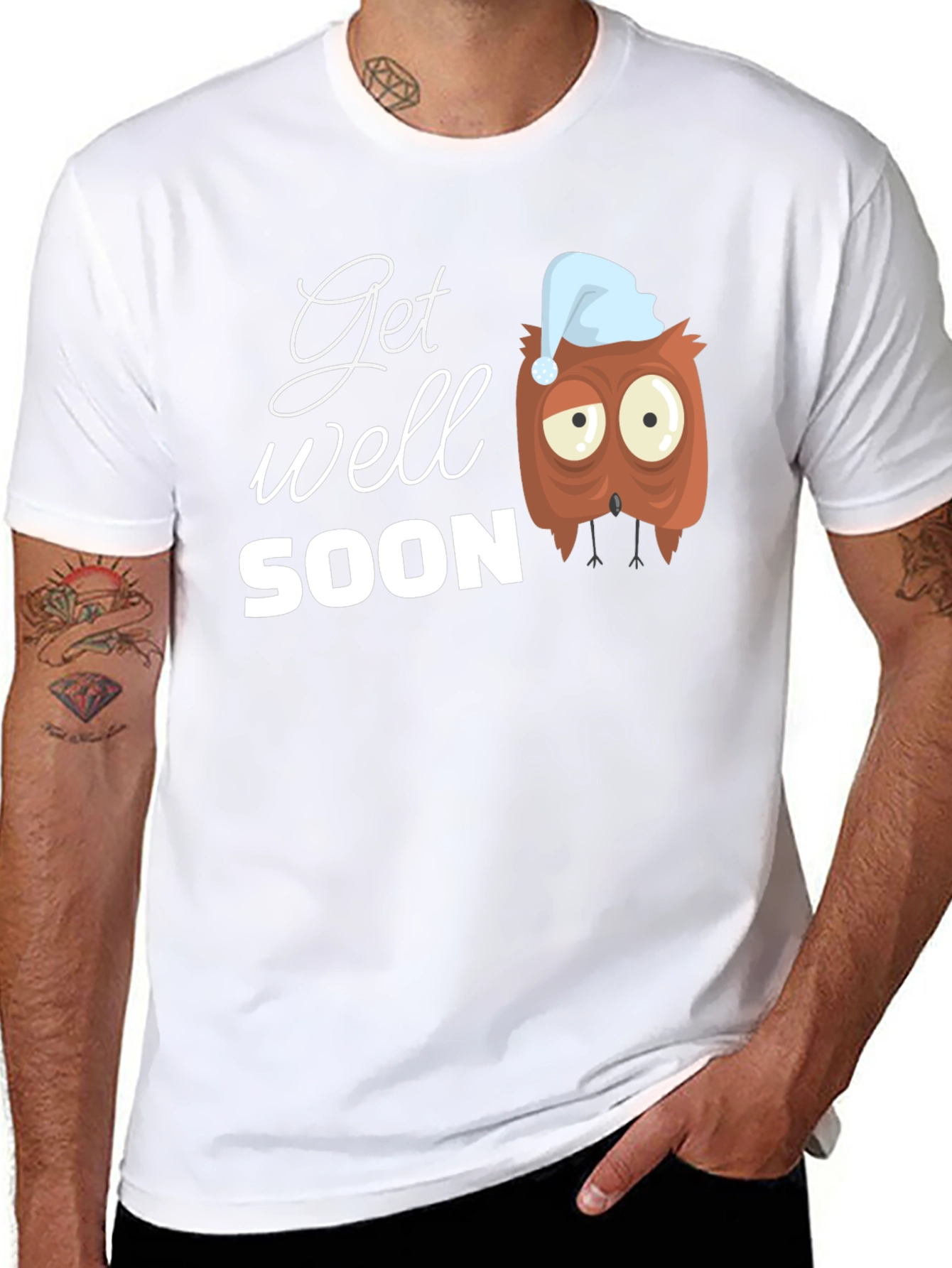Get Well Soon Owl Graphic T-Shirt