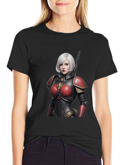 Sci-Fi Warrior Woman Graphic Tee - Black