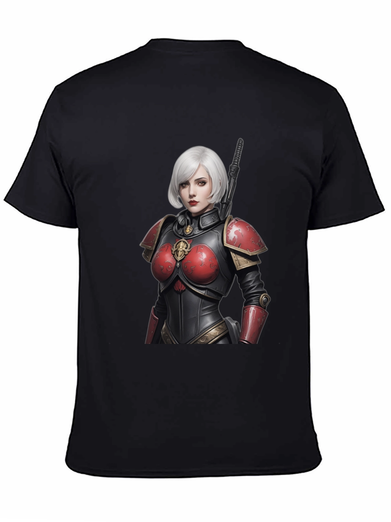 Sci-Fi Warrior Woman Graphic Tee - Black