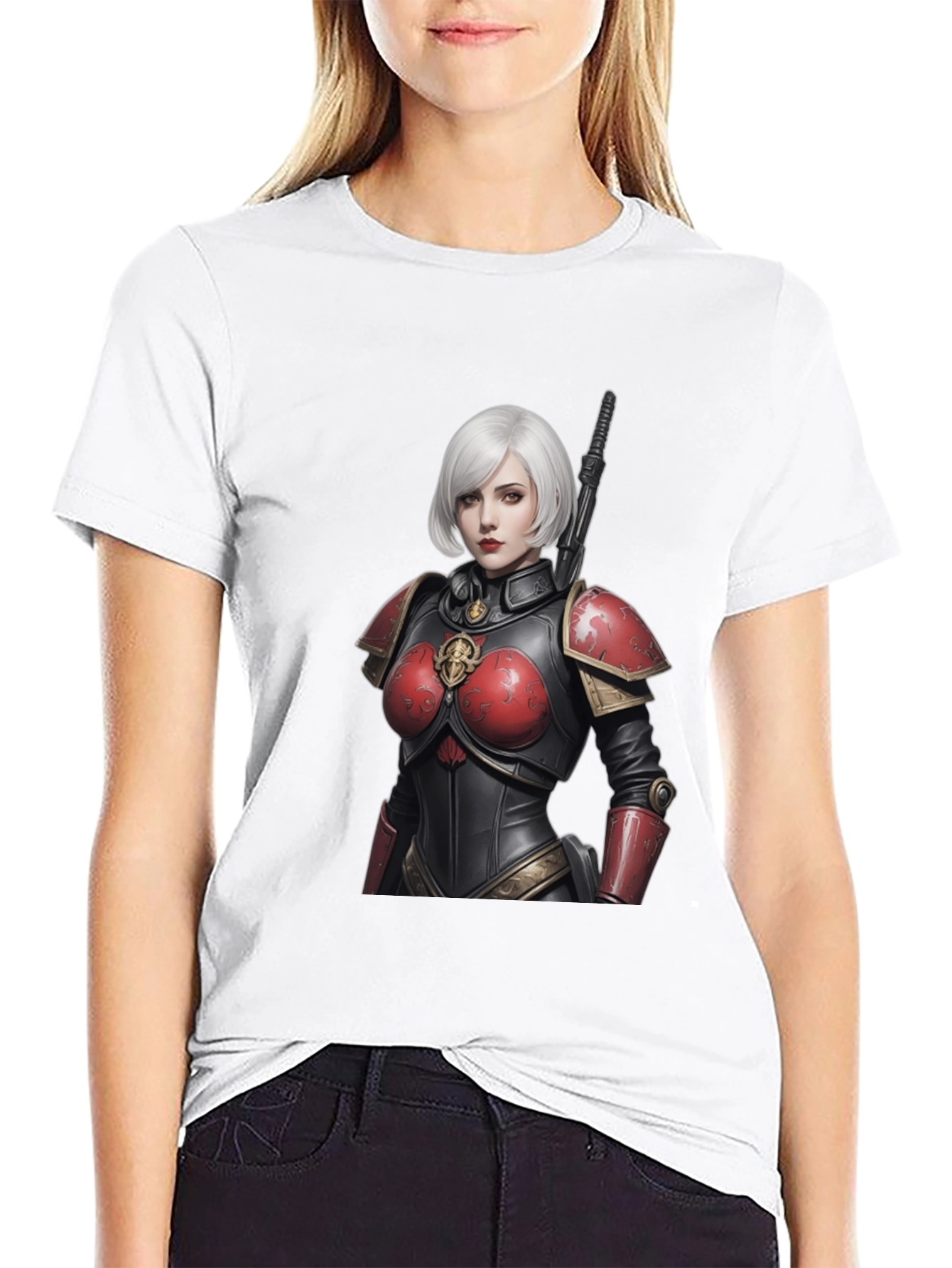 Sci-Fi Warrior Woman Graphic Tee - Black