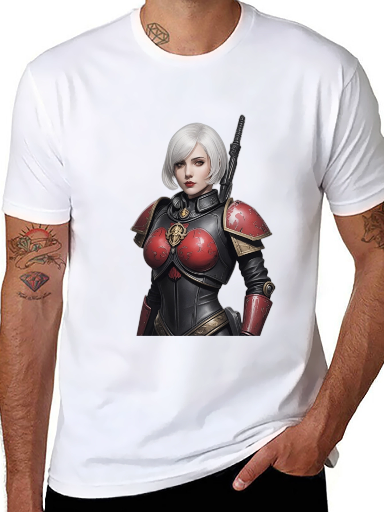 Sci-Fi Warrior Woman Graphic Tee - Black