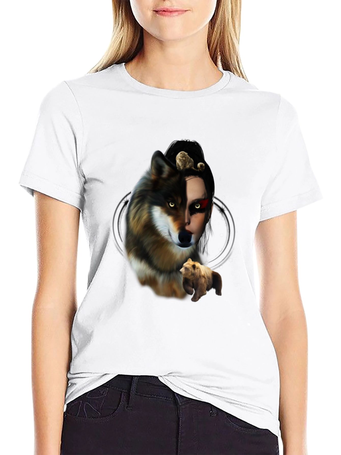 Wolf & Bear T-Shirt - Nature Inspired Graphic Tee