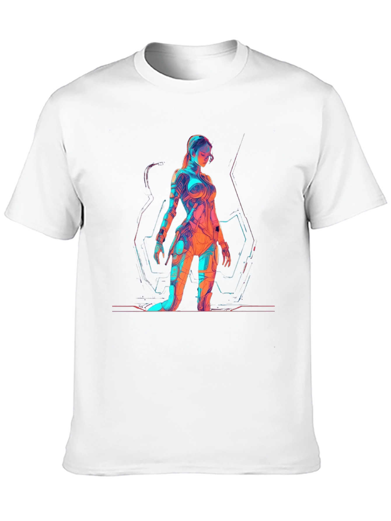Sci-Fi Woman Graphic Print Black T-Shirt