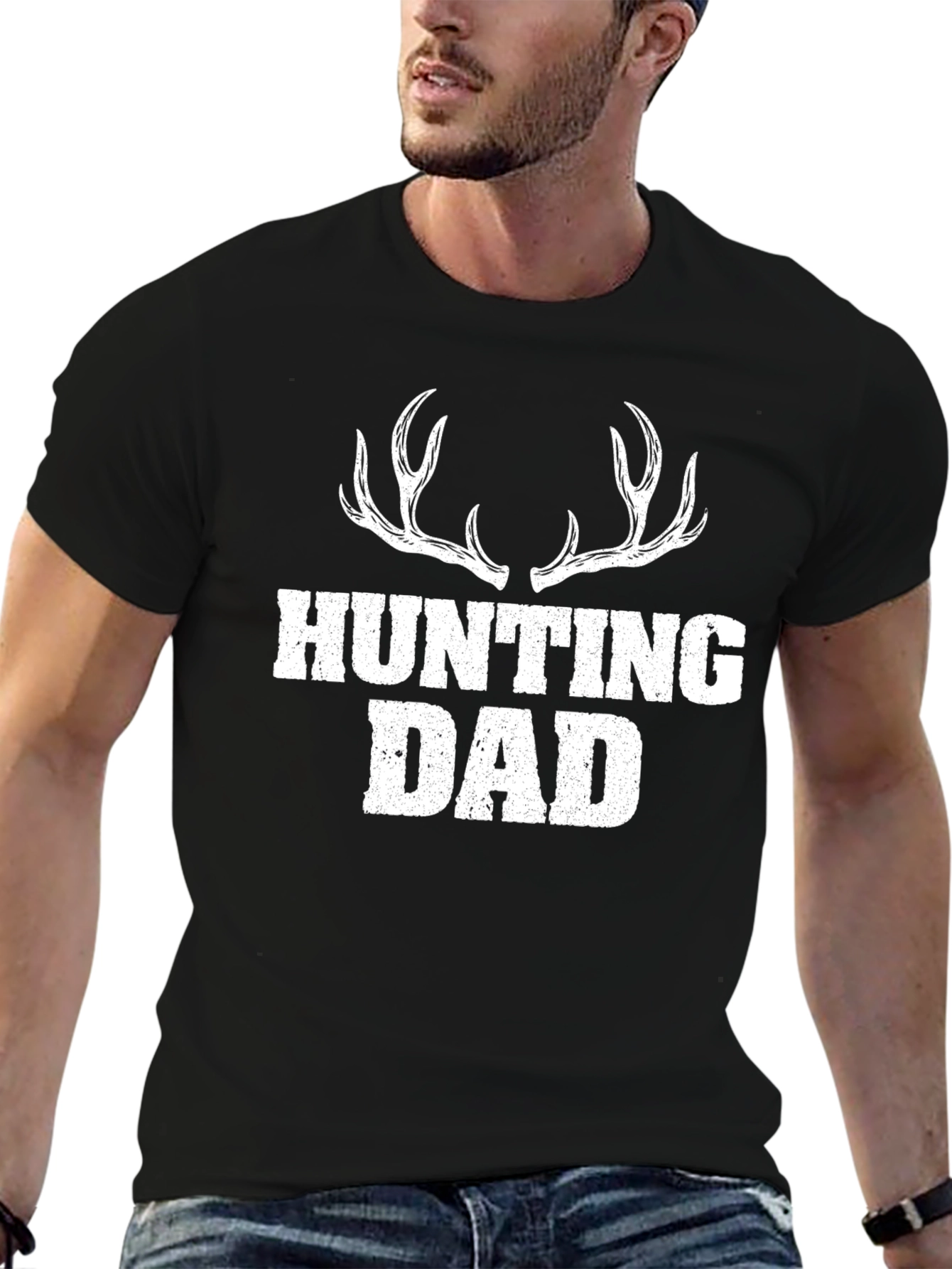 Hunting Dad T-Shirt - Antler Design - Perfect Gift