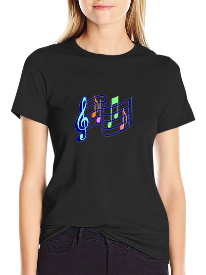 Musical Notes Black T-Shirt