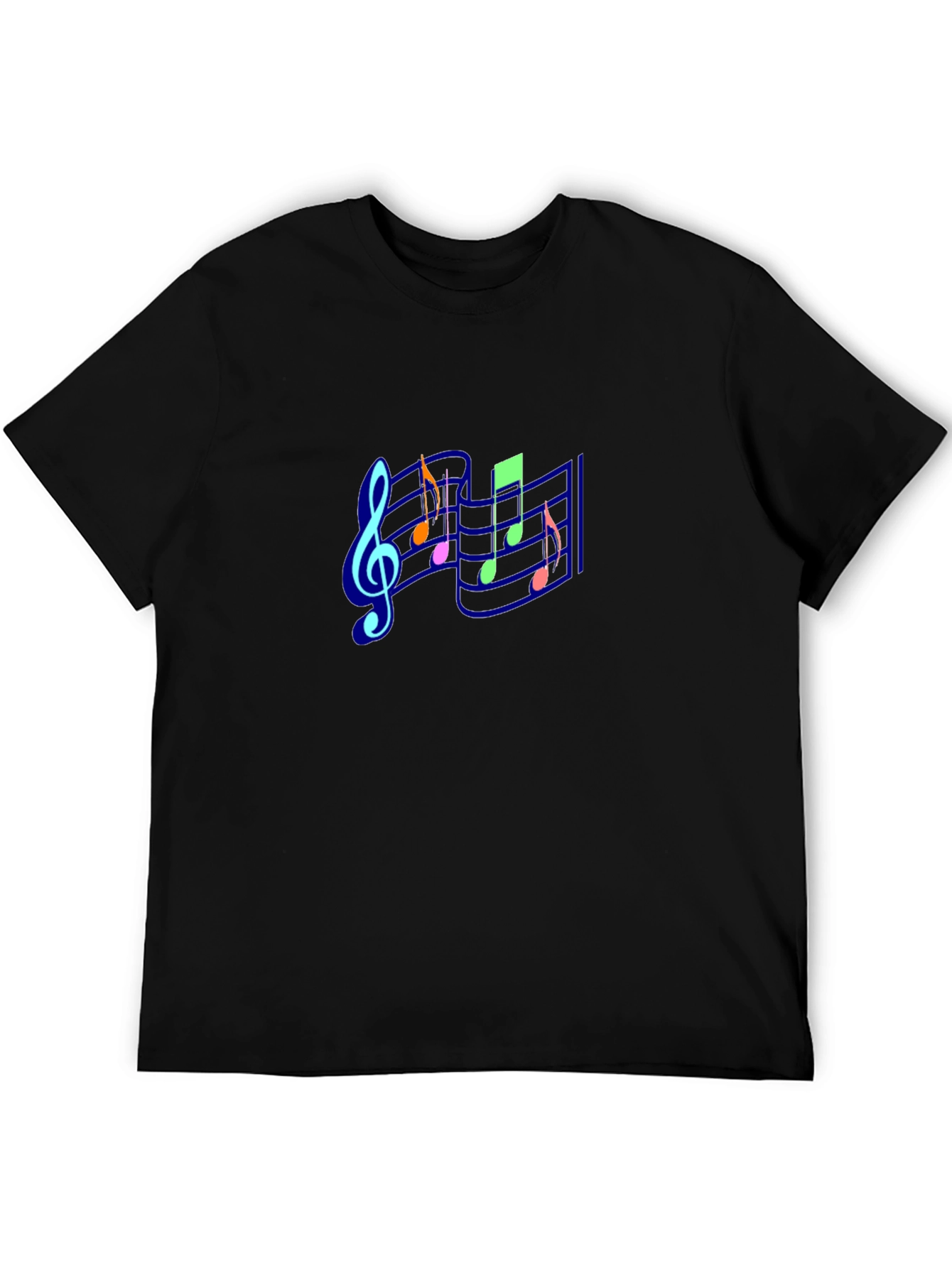 Musical Notes Black T-Shirt