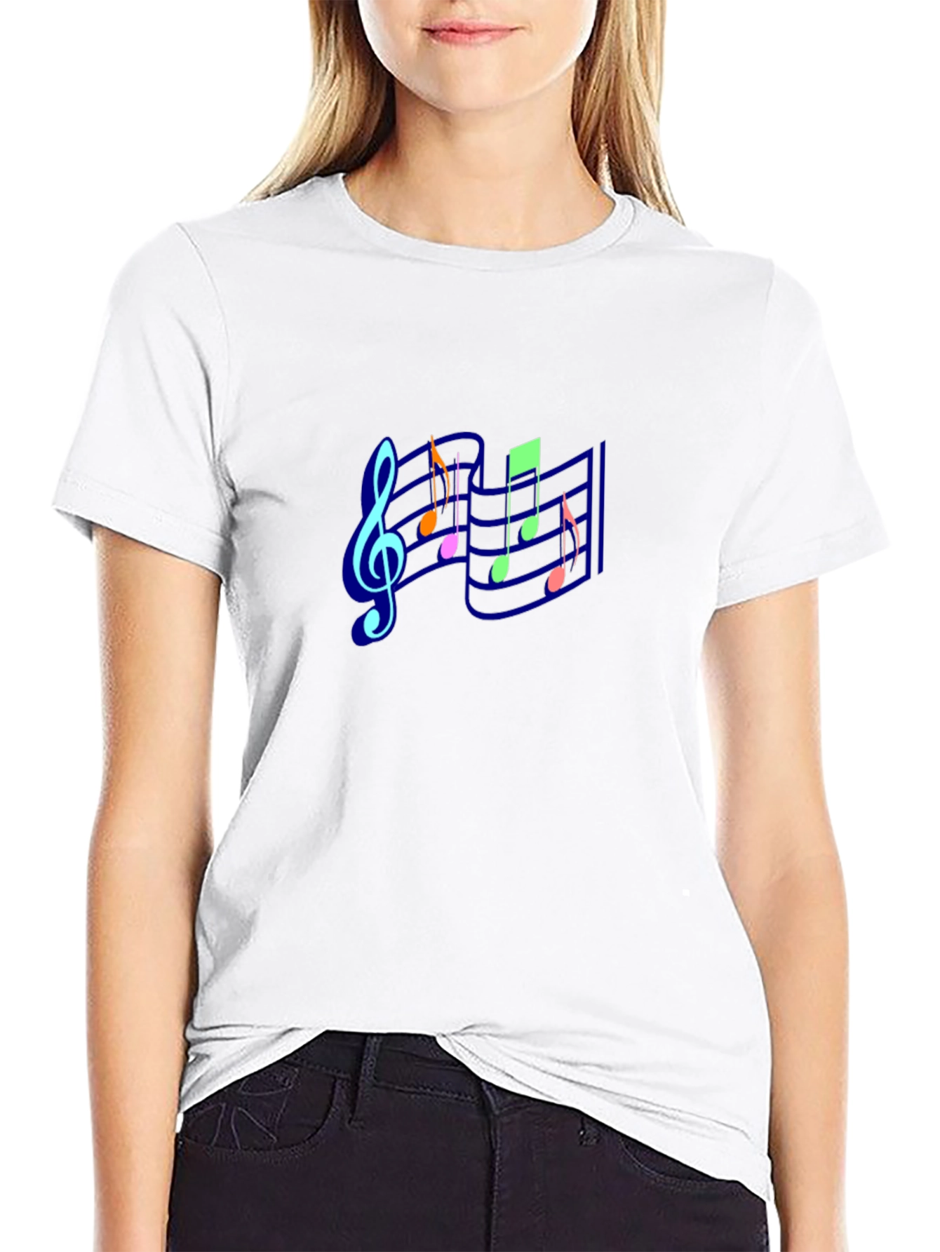 Musical Notes Black T-Shirt