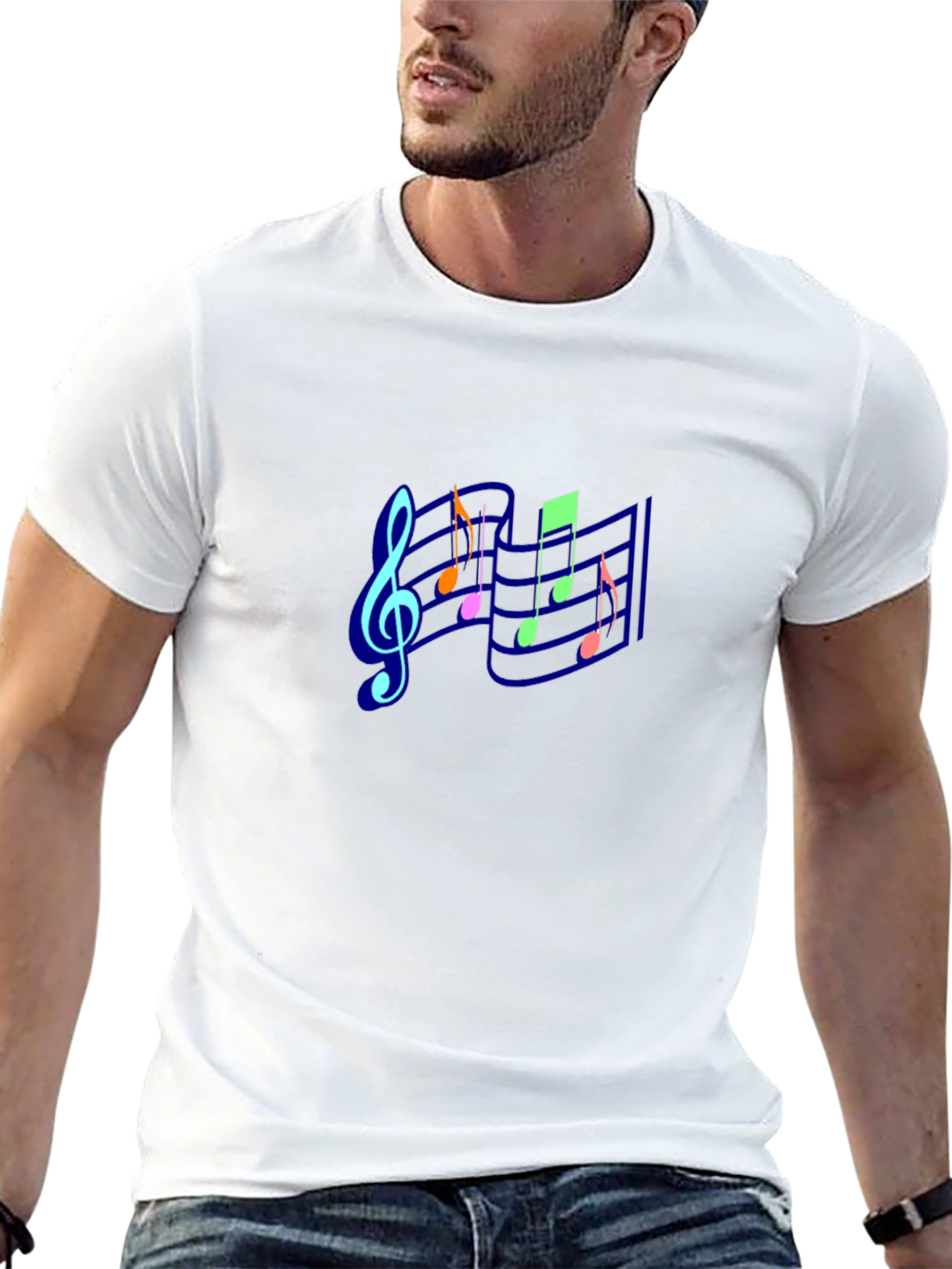 Musical Notes Black T-Shirt