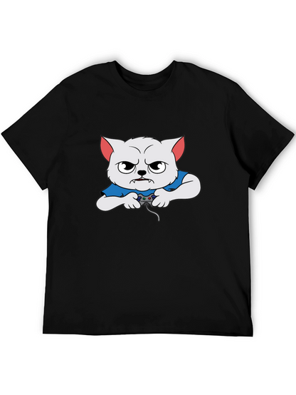 Gamer Cat Graphic T-Shirt
