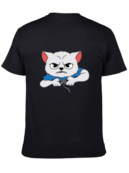 Gamer Cat Graphic T-Shirt