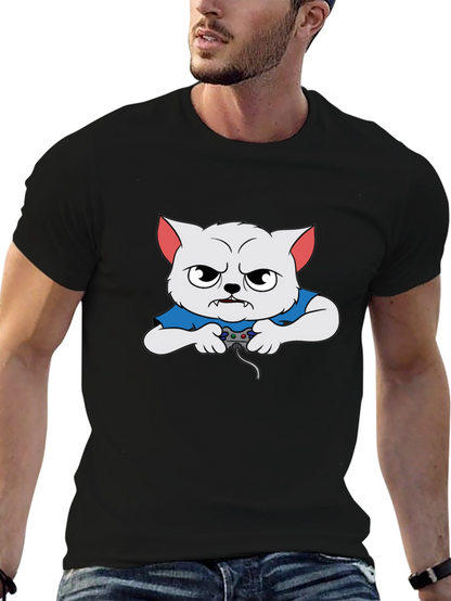 Gamer Cat Graphic T-Shirt