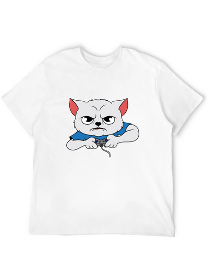 Gamer Cat Graphic T-Shirt