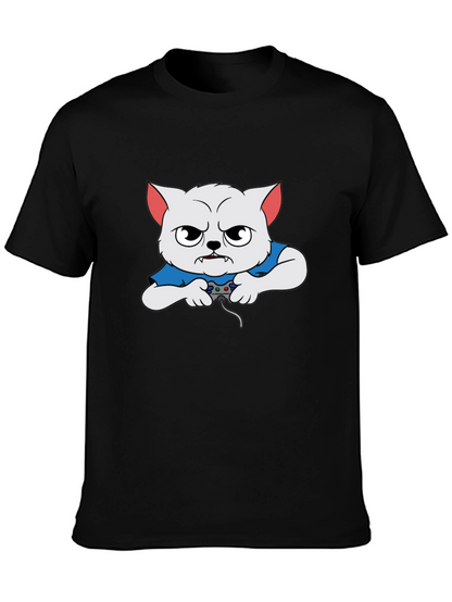 Gamer Cat Graphic T-Shirt