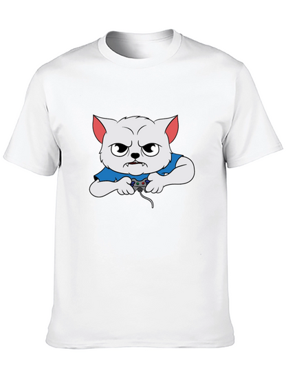 Gamer Cat Graphic T-Shirt