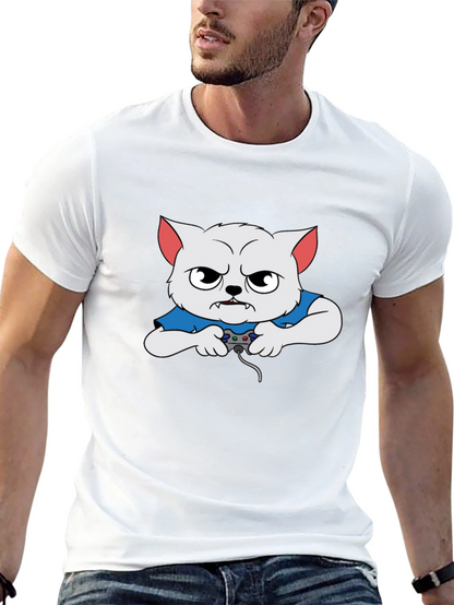 Gamer Cat Graphic T-Shirt
