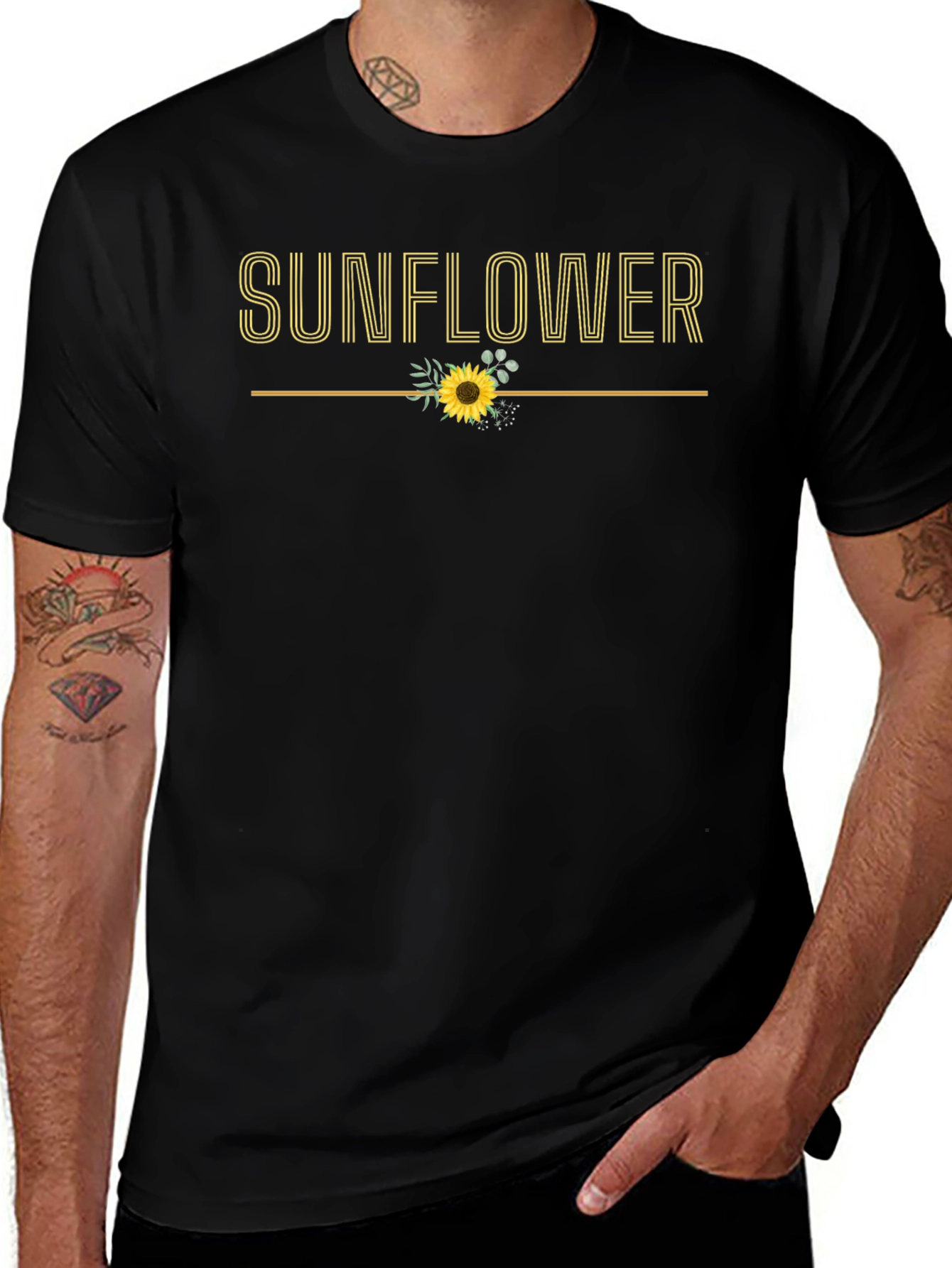 Sunflower Graphic Tee - Trendy Floral Design