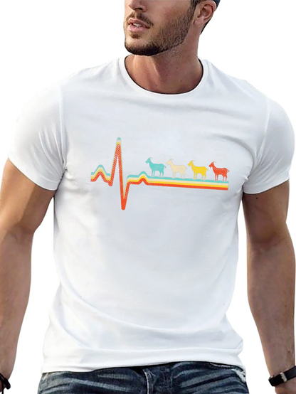 Goat Heartbeat Retro T-Shirt