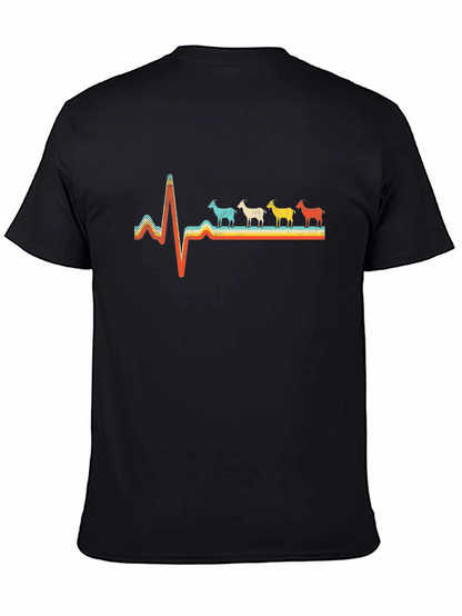Goat Heartbeat Retro T-Shirt
