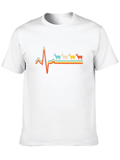 Goat Heartbeat Retro T-Shirt