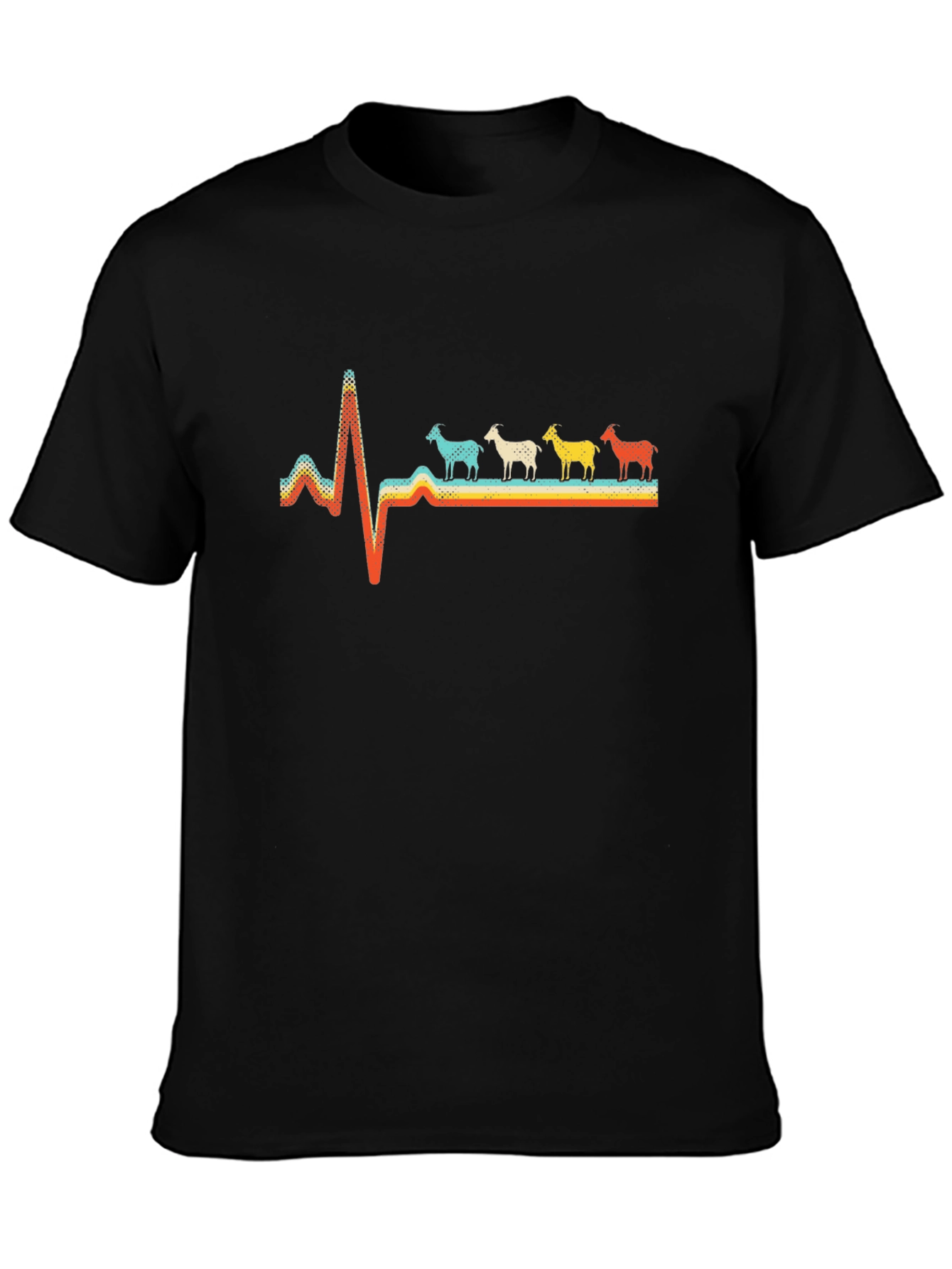 Goat Heartbeat Retro T-Shirt
