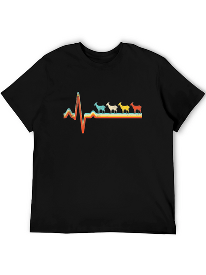 Goat Heartbeat Retro T-Shirt