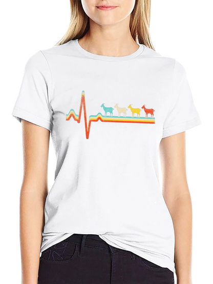 Goat Heartbeat Retro T-Shirt