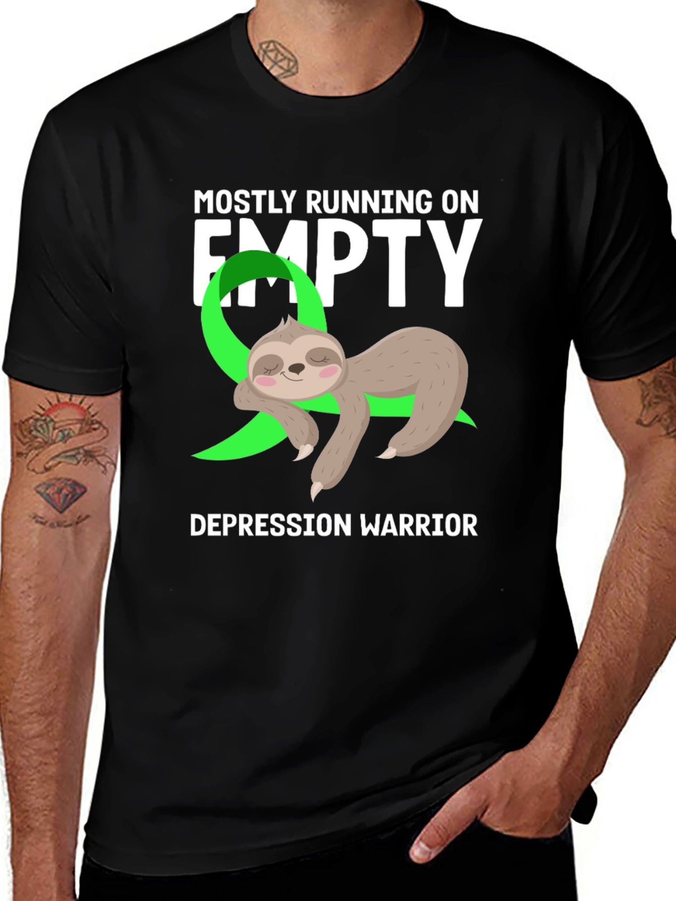 Mostly Running on Empty Depression Warrior Sloth Tee