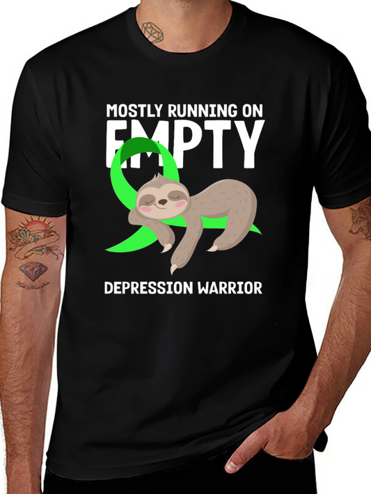 Mostly Running on Empty Depression Warrior Sloth Tee