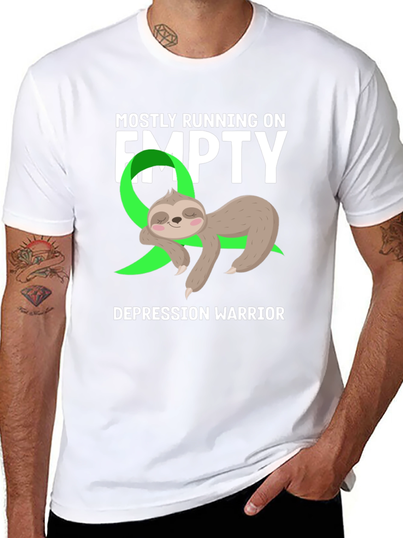 Mostly Running on Empty Depression Warrior Sloth Tee