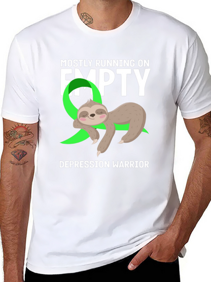 Mostly Running on Empty Depression Warrior Sloth Tee