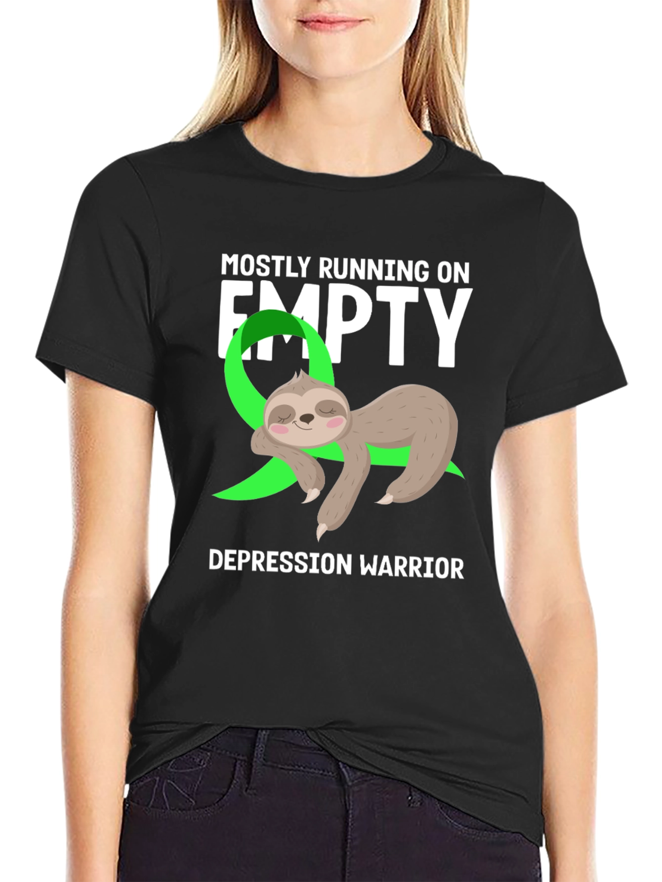 Mostly Running on Empty Depression Warrior Sloth Tee
