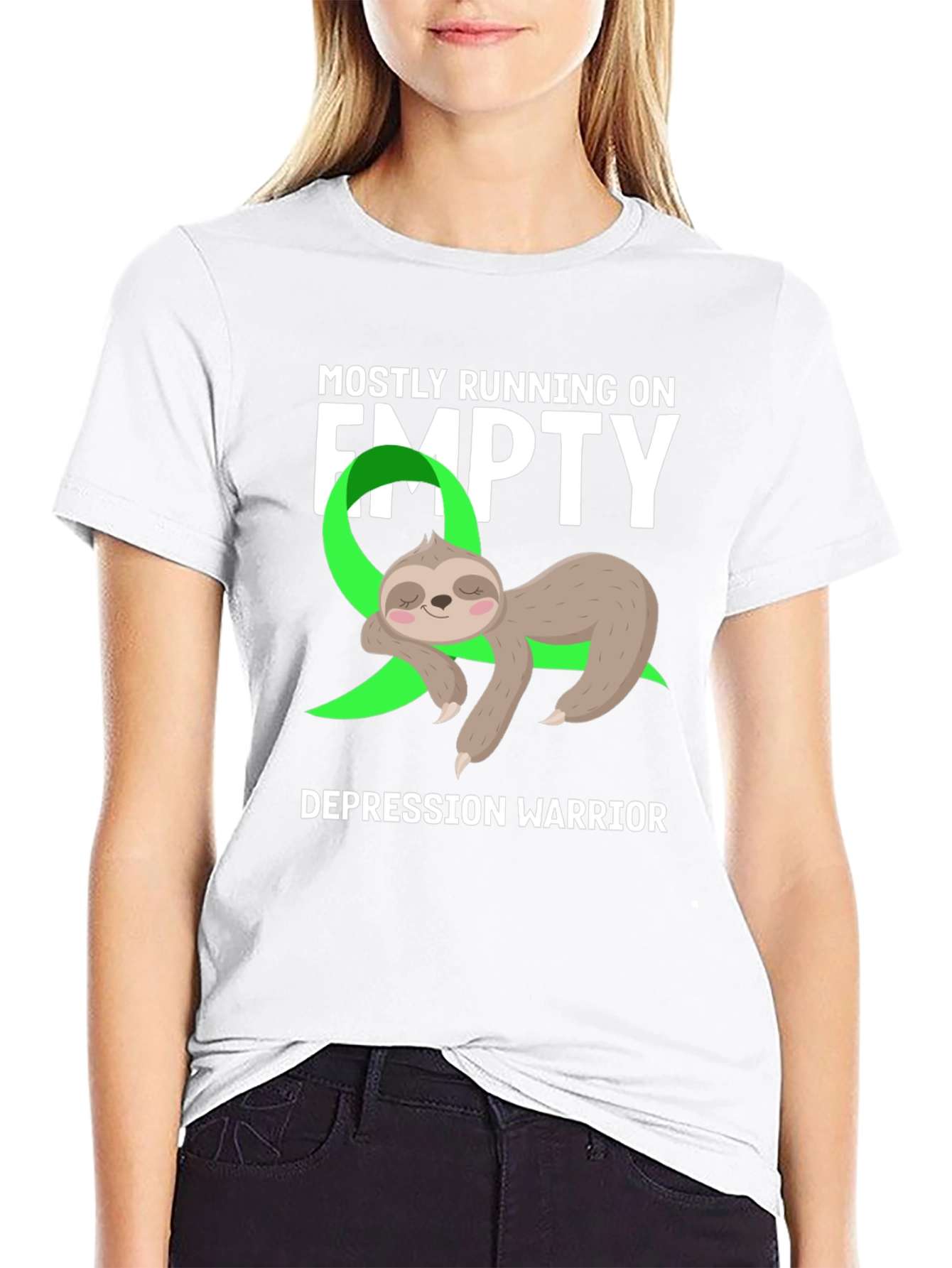 Mostly Running on Empty Depression Warrior Sloth Tee