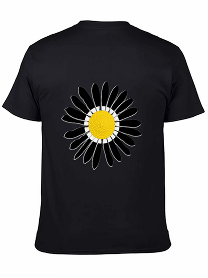 Black Daisy Graphic Tee - Stylish Cotton Comfort