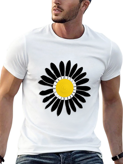 Black Daisy Graphic Tee - Stylish Cotton Comfort