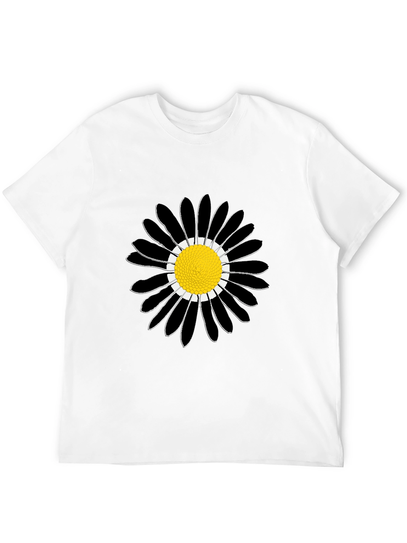 Black Daisy Graphic Tee - Stylish Cotton Comfort