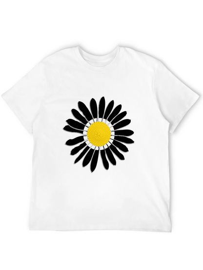 Black Daisy Graphic Tee - Stylish Cotton Comfort
