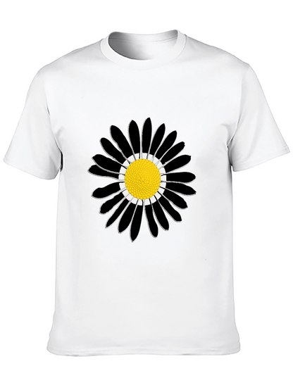 Black Daisy Graphic Tee - Stylish Cotton Comfort