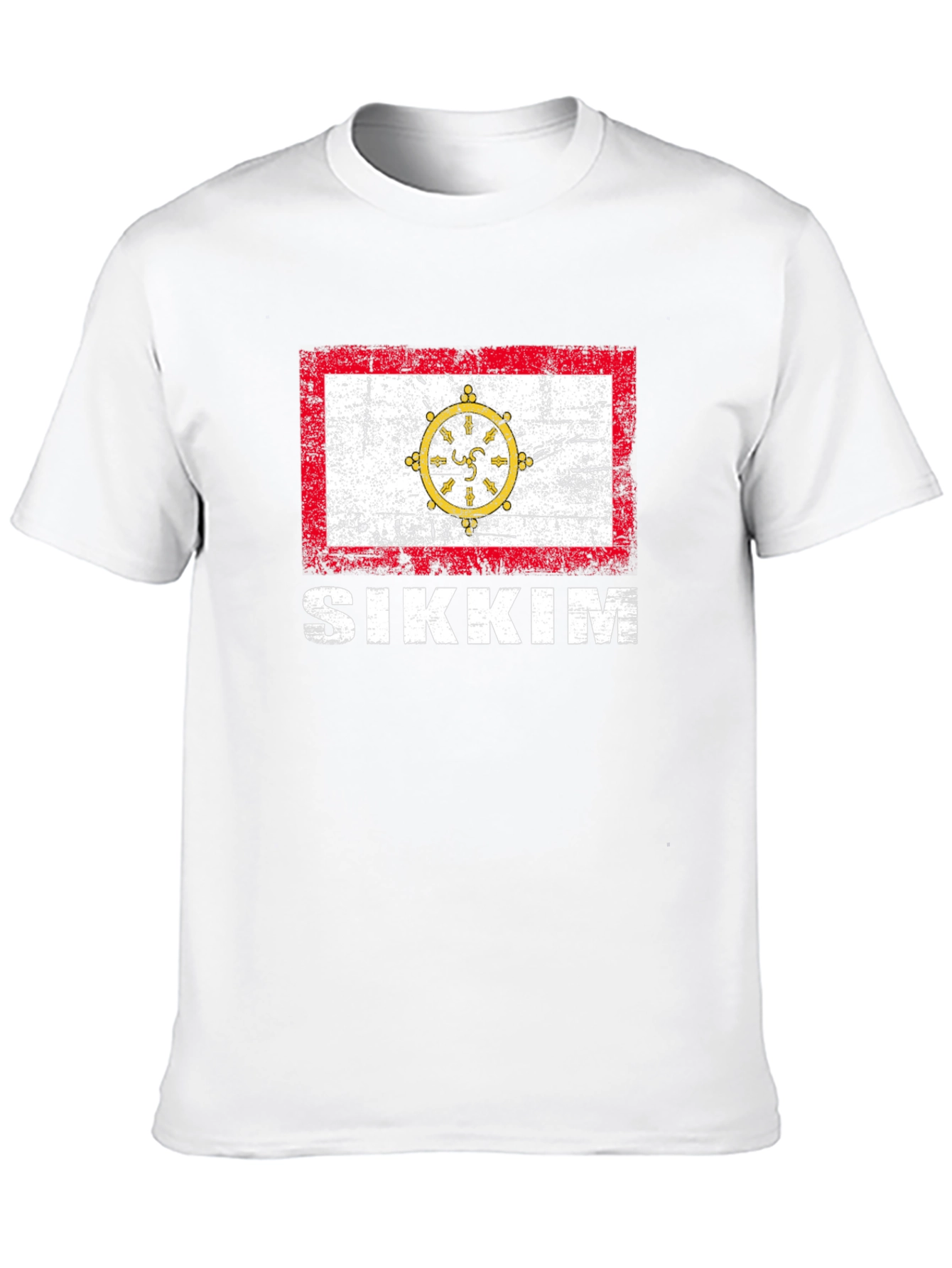 Sikkim Flag T-Shirt - Distressed Graphic Tee