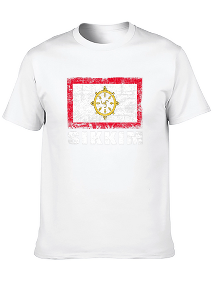 Sikkim Flag T-Shirt - Distressed Graphic Tee