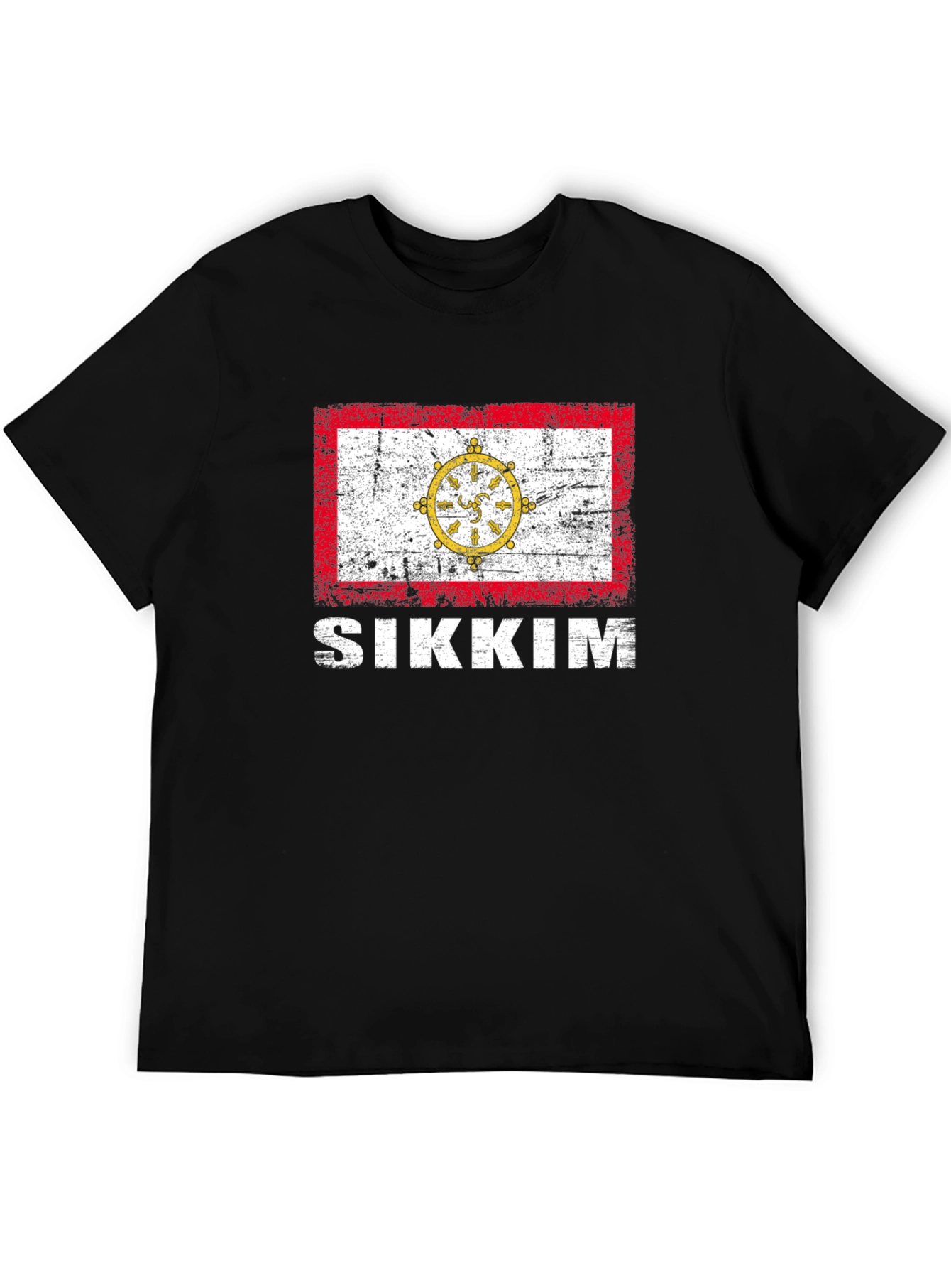 Sikkim Flag T-Shirt - Distressed Graphic Tee