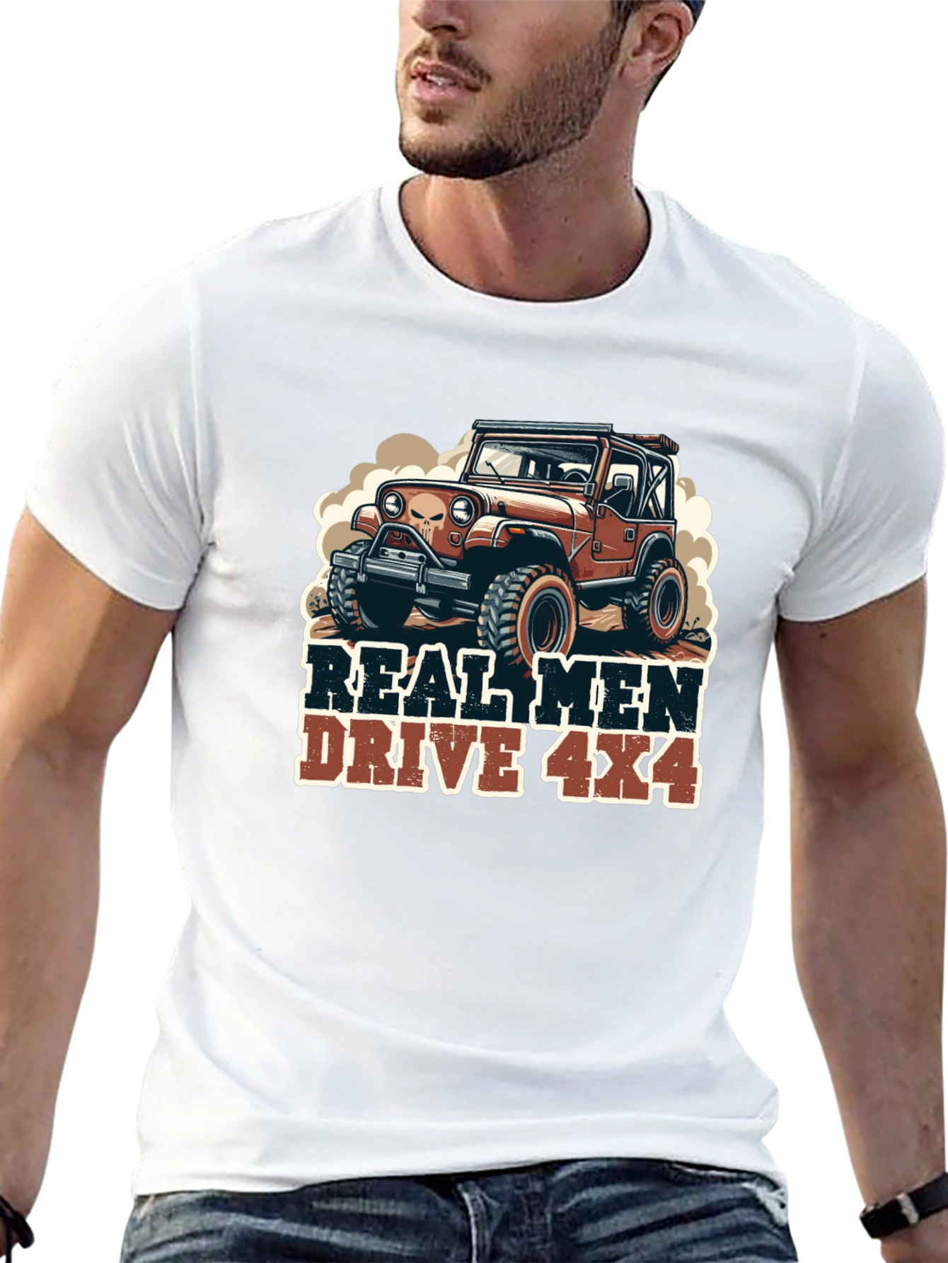 Real Men Drive 4x4 Graphic Tee