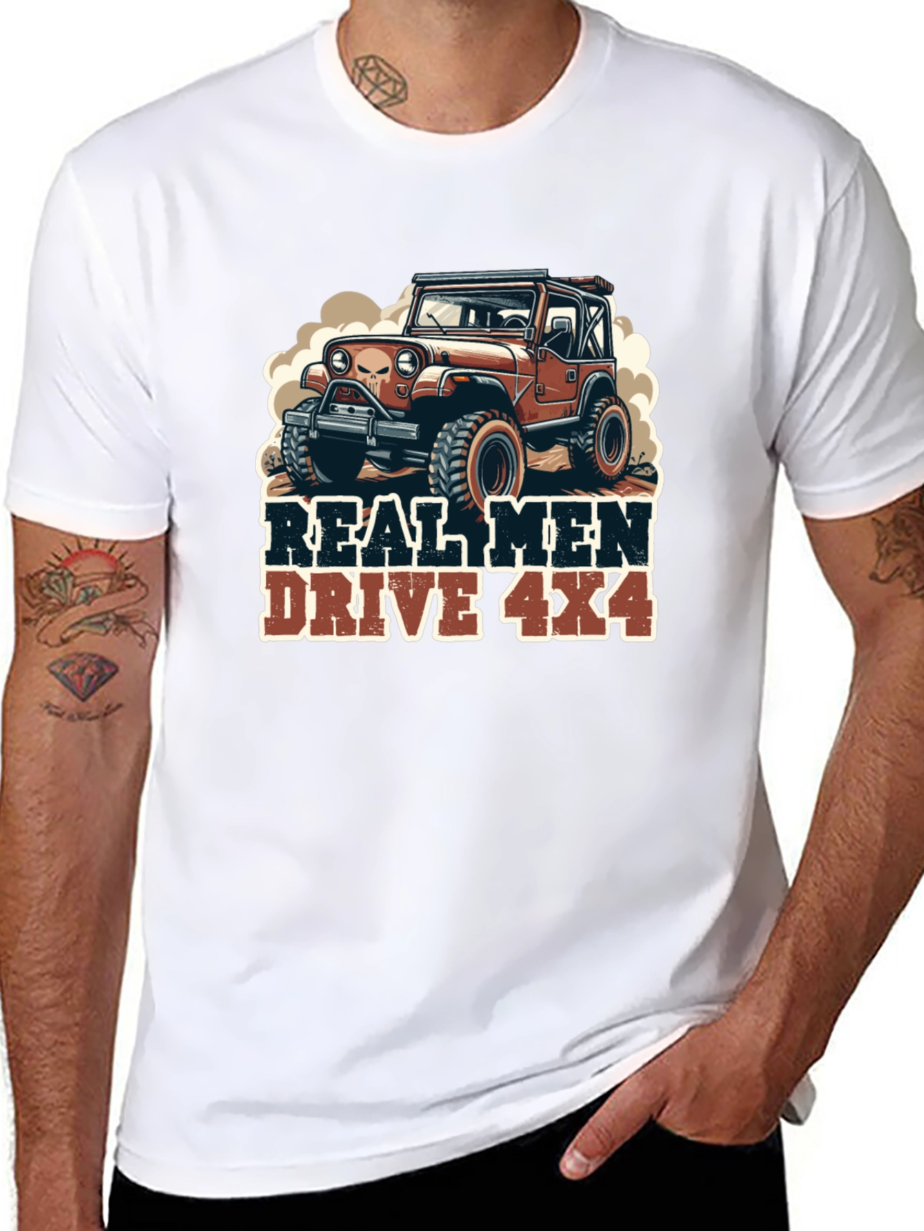Real Men Drive 4x4 Graphic Tee