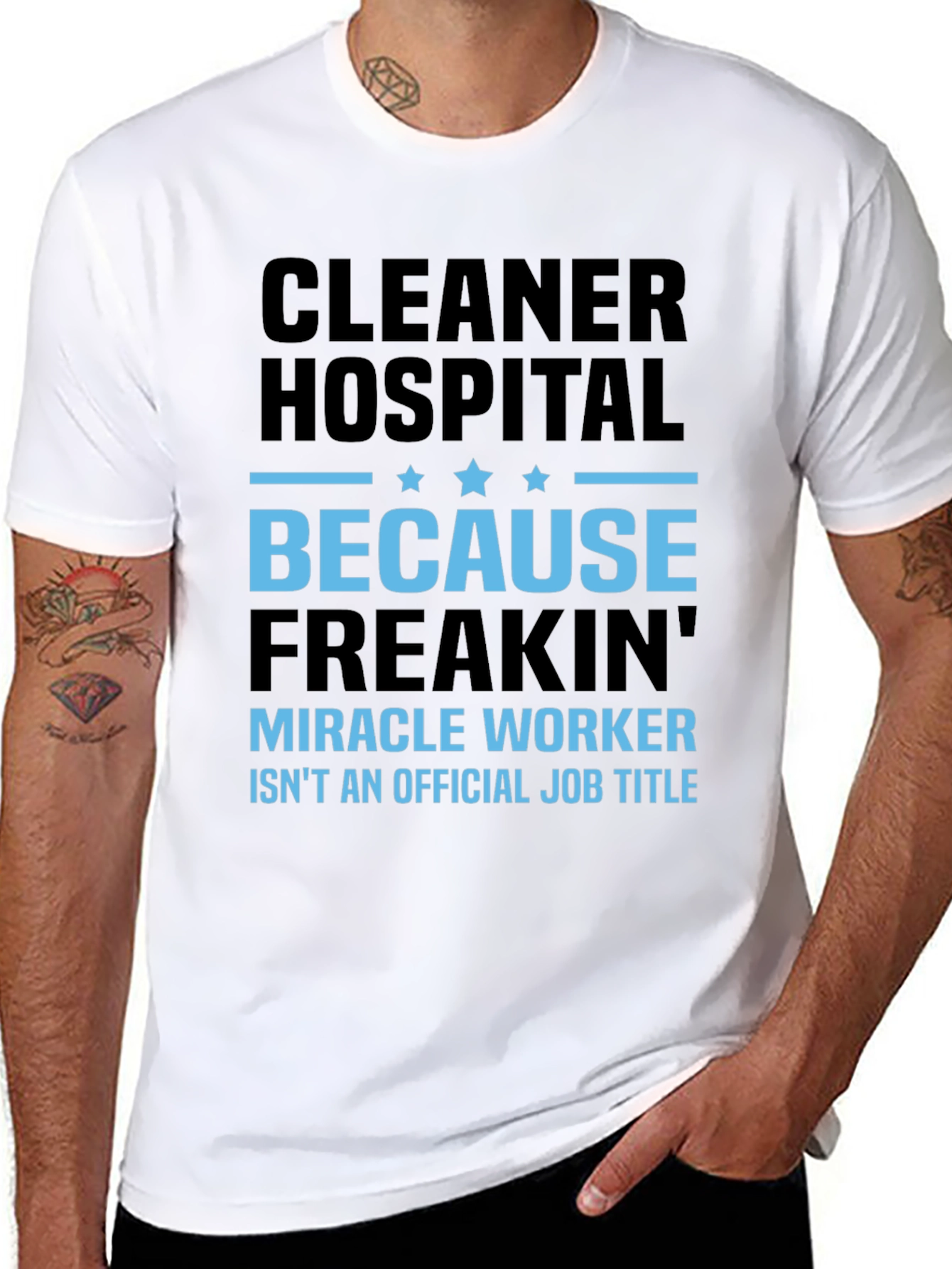 Cleaner Hospital Miracle Worker Job Title T-Shirt