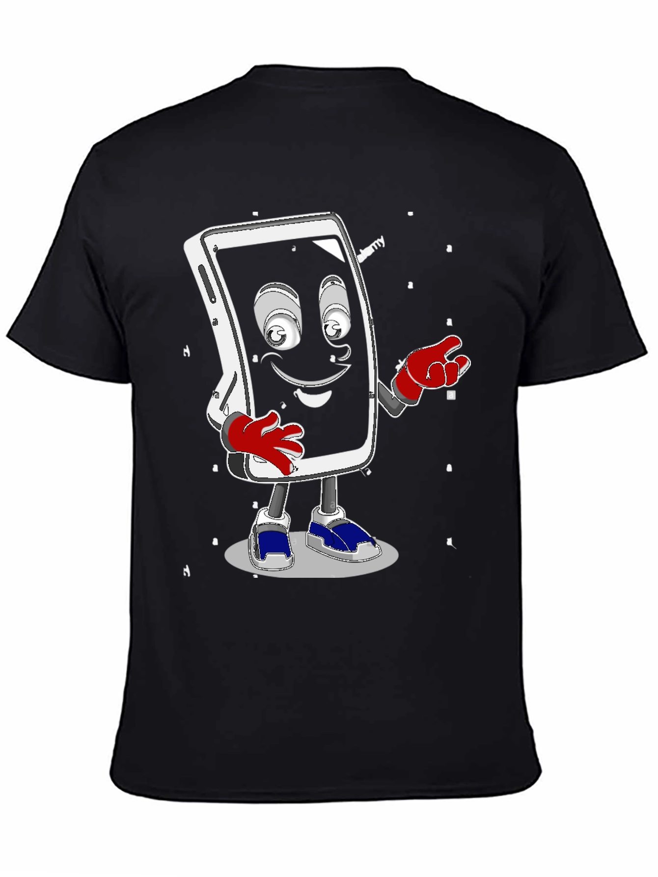 Funny Smartphone Character Graphic T-Shirt
