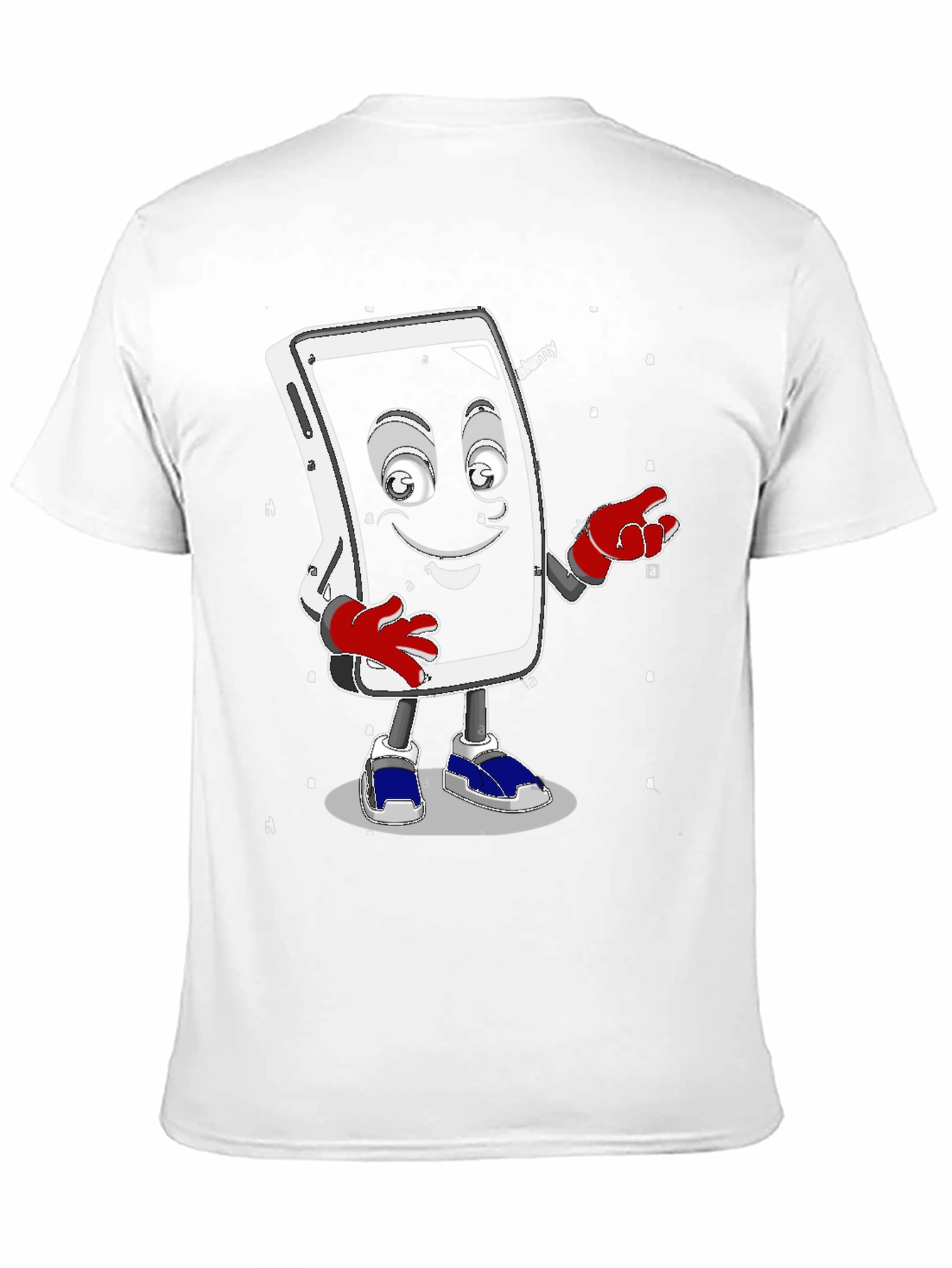Funny Smartphone Character Graphic T-Shirt
