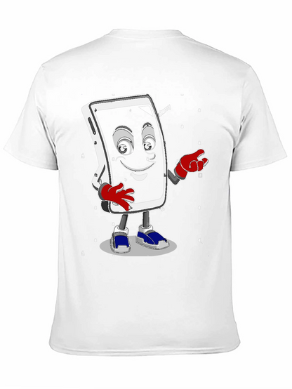 Funny Smartphone Character Graphic T-Shirt