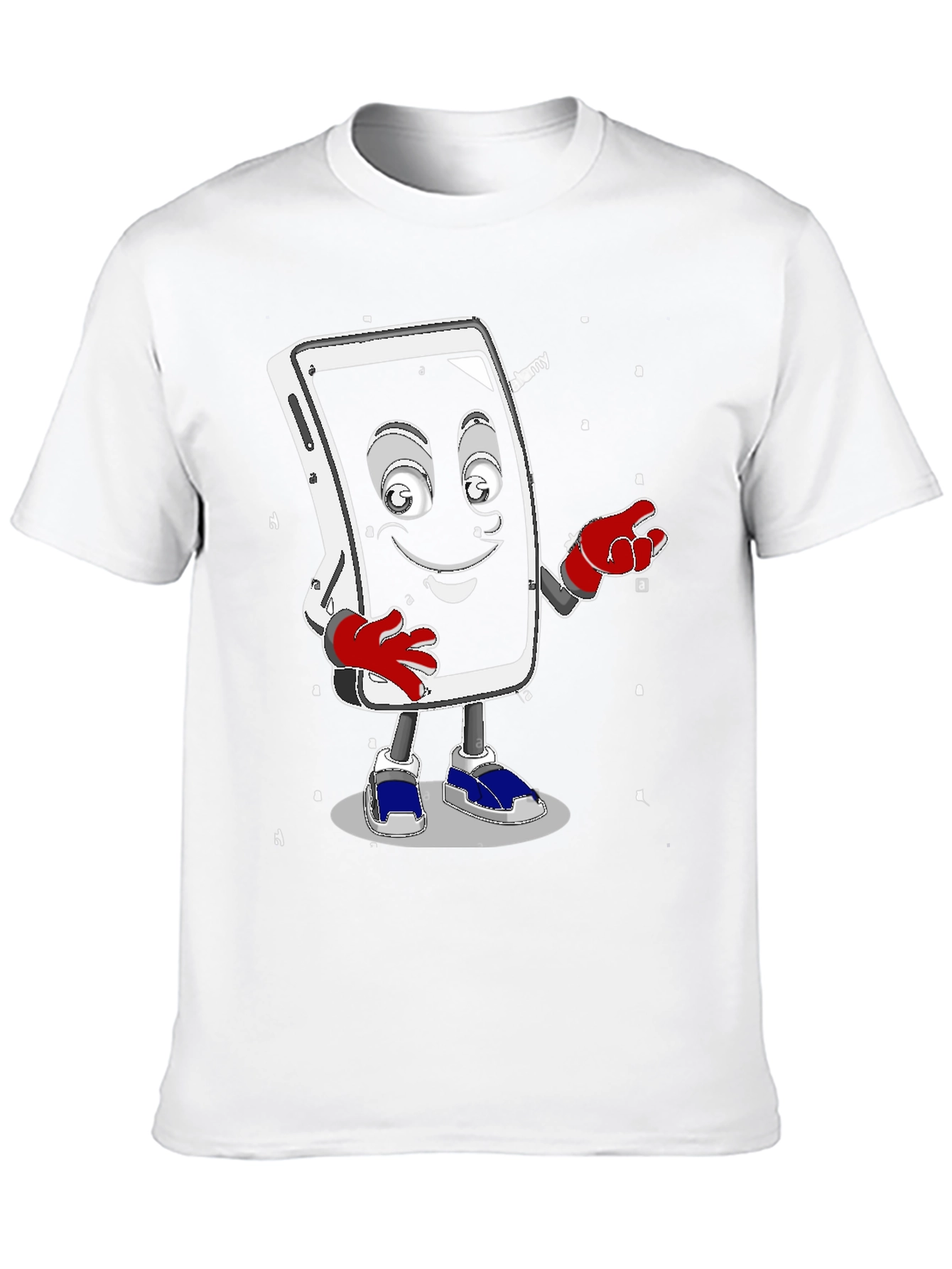 Funny Smartphone Character Graphic T-Shirt