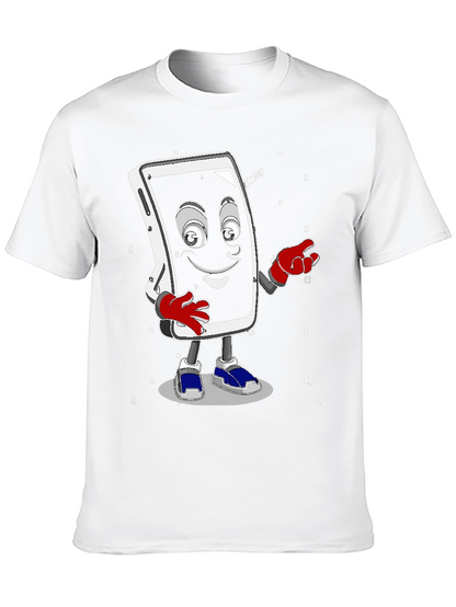 Funny Smartphone Character Graphic T-Shirt