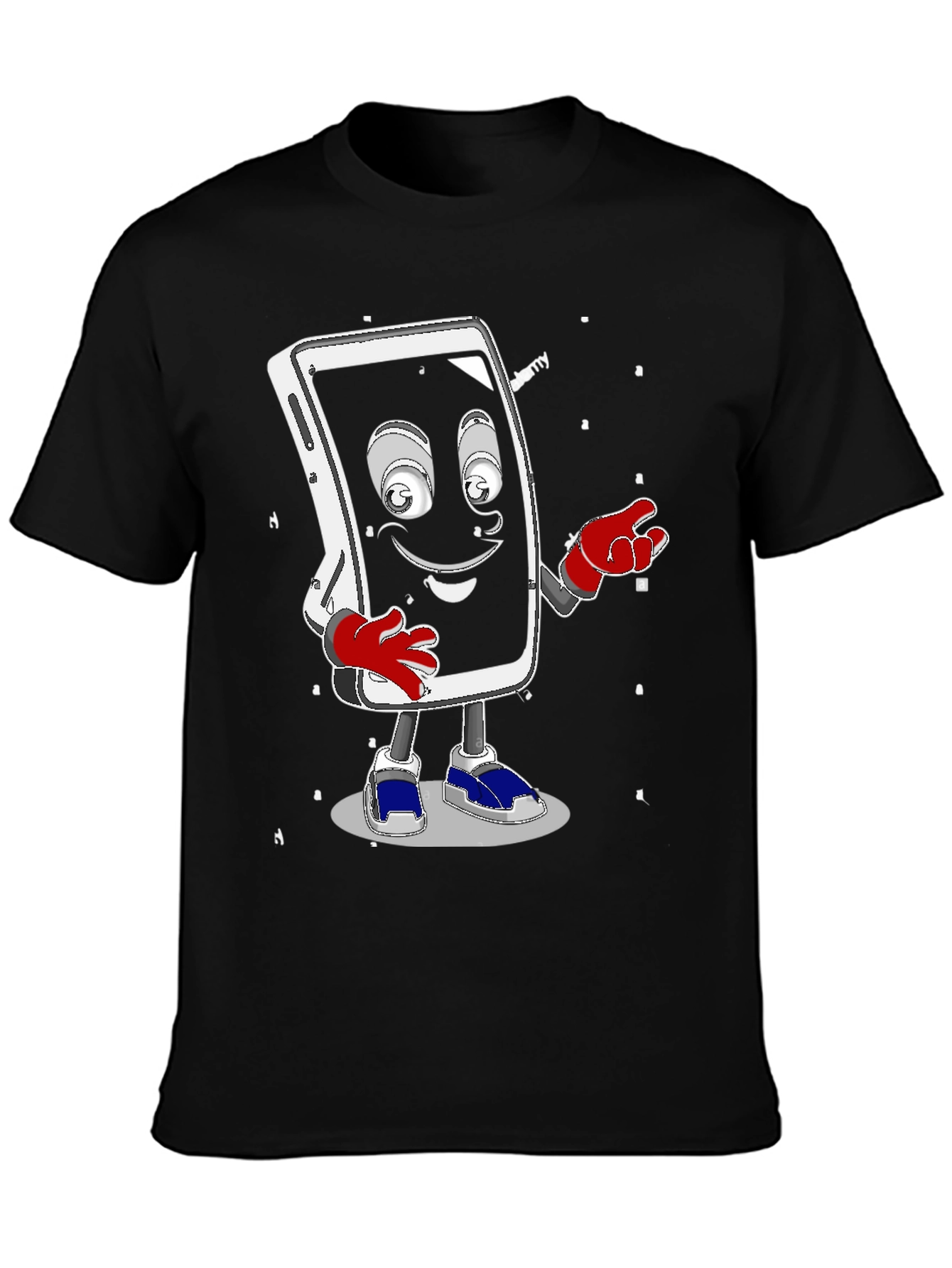Funny Smartphone Character Graphic T-Shirt
